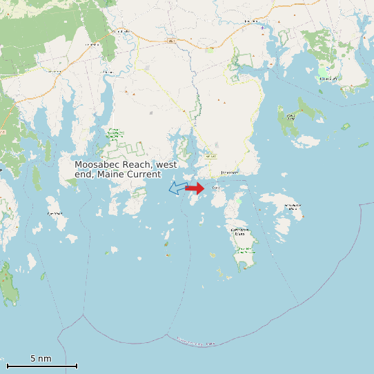 Map of Moosabec Reach, west end, Maine Current Prediction Station