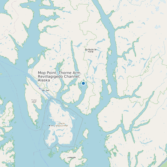 Mop Point, Thorne Arm, Revillagigedo Channel, Alaska map