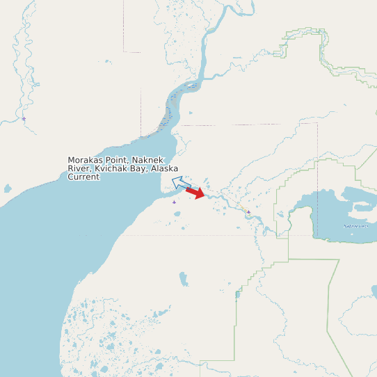 Map of Morakas Point, Naknek River, Kvichak Bay, Alaska Current Prediction Station