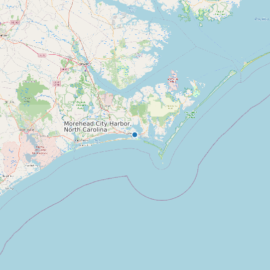 Map of Morehead City Harbor, North Carolina Tide Prediction Station