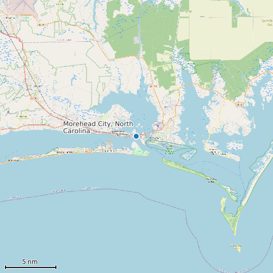Map of Morehead City, North Carolina Tide Prediction Station