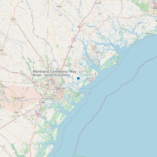 Moreland Cemetery, May River, South Carolina map