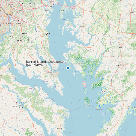 Map of Barren Island, Chesapeake Bay, Maryland Tide Prediction Station