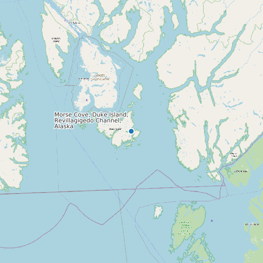 Map of Morse Cove, Duke Island, Revillagigedo Channel, Alaska Tide Prediction Station