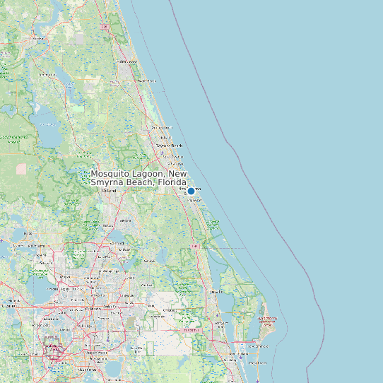 Map of Mosquito Lagoon, New Smyrna Beach, Florida Tide Prediction Station