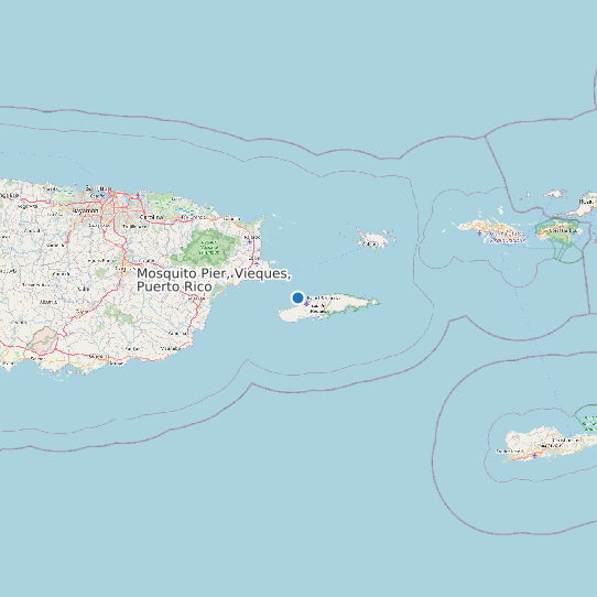 Mosquito Pier, Vieques, Puerto Rico map