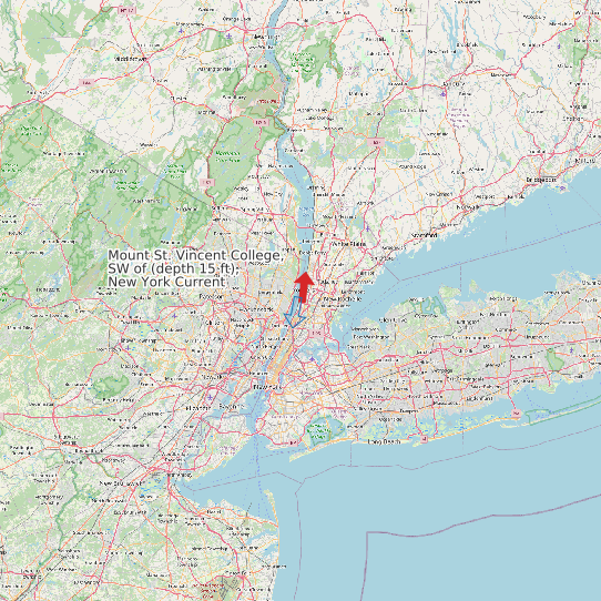 Mount St. Vincent College, SW of (depth 15 ft), New York Current map