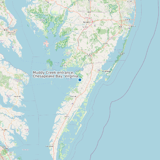 Muddy Creek entrance, Chesapeake Bay, Virginia map
