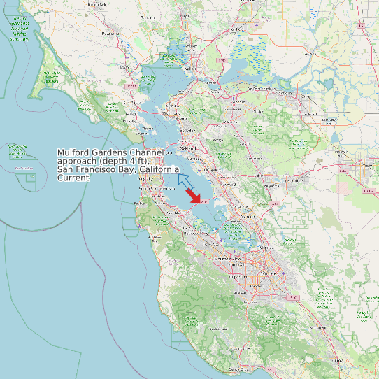 Map of Mulford Gardens Channel approach (depth 4 ft), San Francisco Bay, California Current Prediction Station