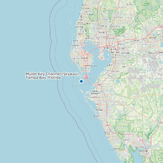 Mullet Key Channel (Skyway), Tampa Bay, Florida map