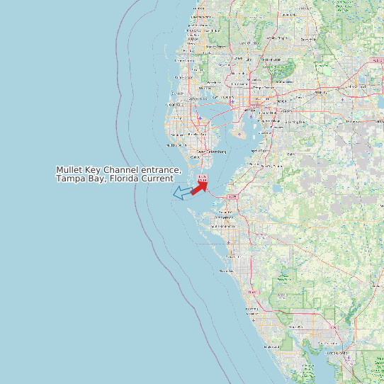 Map of Mullet Key Channel entrance, Tampa Bay, Florida Current Prediction Station