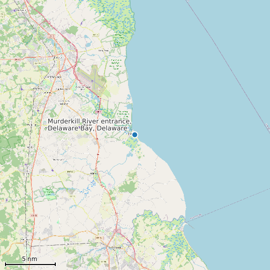 Map of Murderkill River entrance, Delaware Bay, Delaware Tide Prediction Station