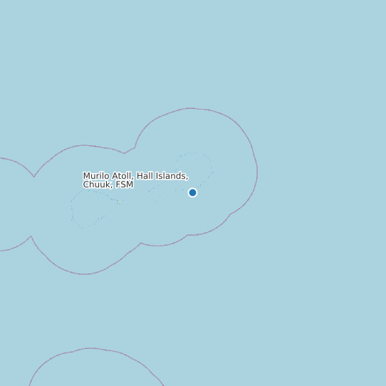 Map of Murilo Atoll, Hall Islands, Chuuk, FSM Tide Prediction Station