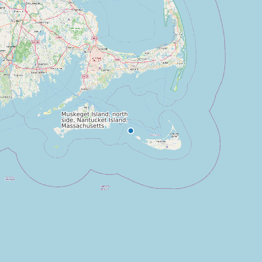 Map of Muskeget Island, north side, Nantucket Island, Massachusetts Tide Prediction Station