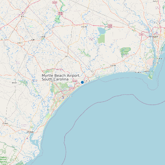 Map of Myrtle Beach Airport, South Carolina Tide Prediction Station