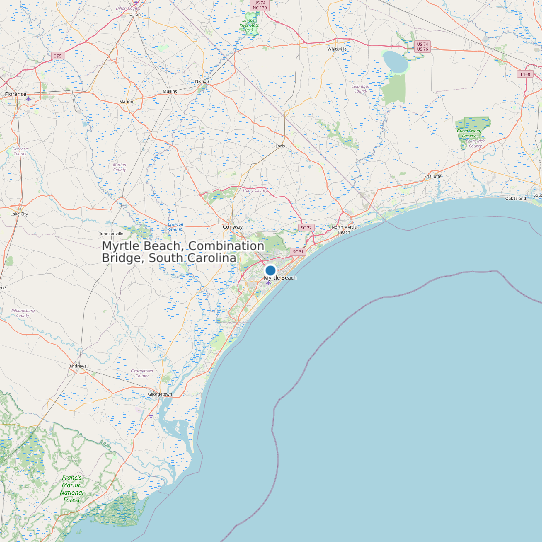Map of Myrtle Beach, Combination Bridge, South Carolina Tide Prediction Station