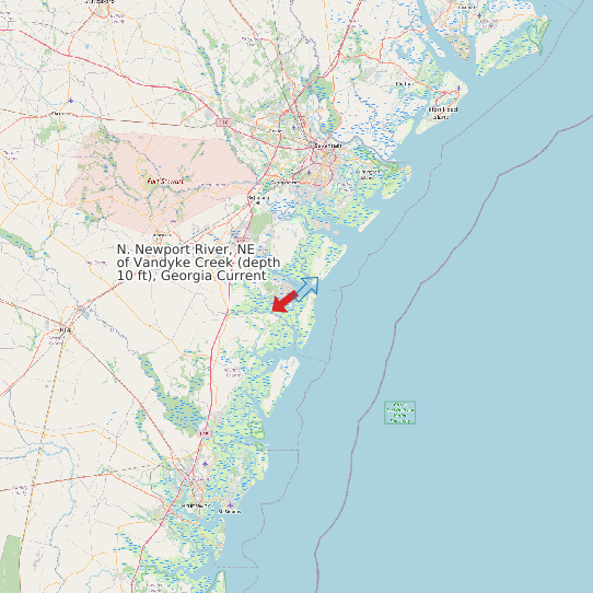 N. Newport River, NE of Vandyke Creek (depth 10 ft), Georgia Current map