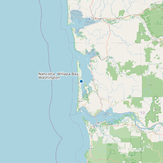 Map of Nahcotta, Willapa Bay, Washington Tide Prediction Station