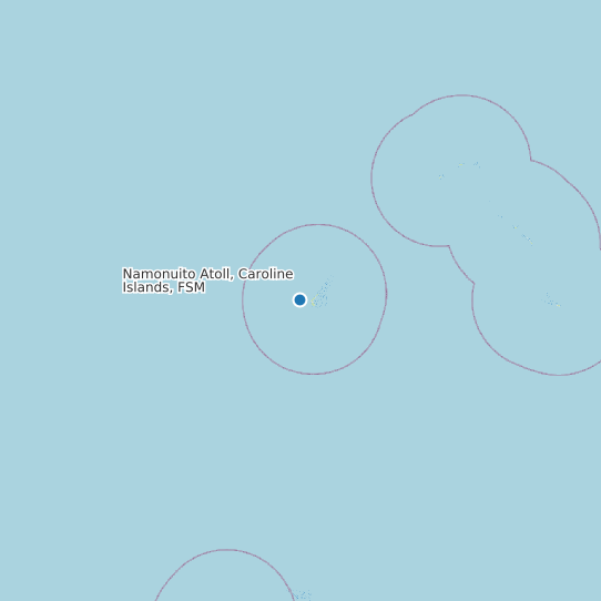 Map of Namonuito Atoll, Caroline Islands, FSM Tide Prediction Station
