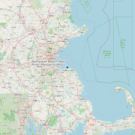 Map of Nantasket Beach, Weir River, Massachusetts Tide Prediction Station