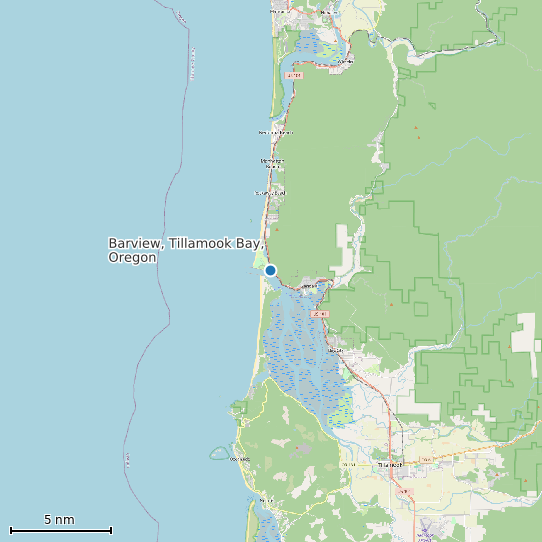 Map of Barview, Tillamook Bay, Oregon Tide Prediction Station