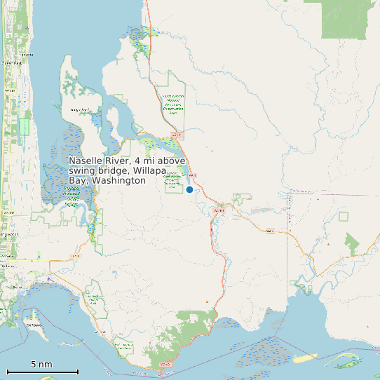Map of Naselle River, 4 mi above swing bridge, Willapa Bay, Washington Tide Prediction Station