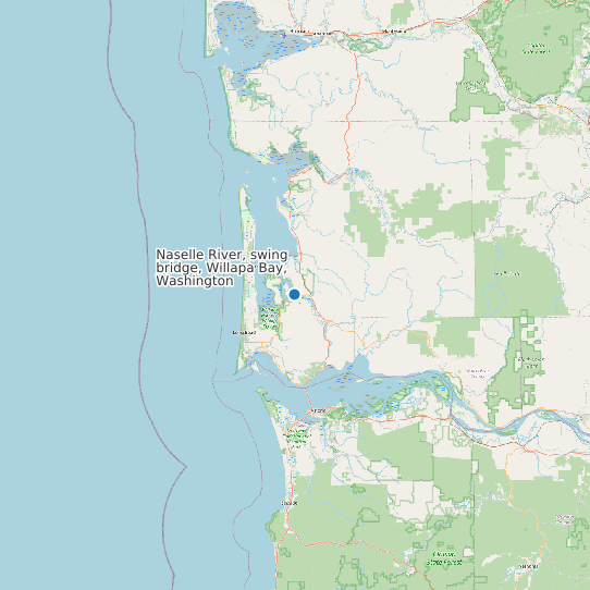 Naselle River, swing bridge, Willapa Bay, Washington map