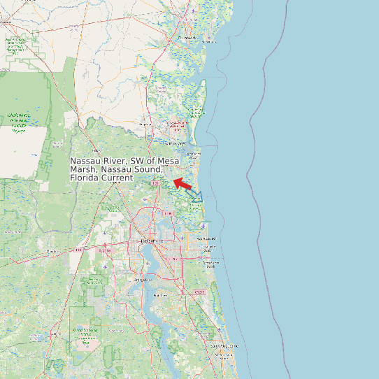 Nassau River, SW of Mesa Marsh, Nassau Sound, Florida Current map