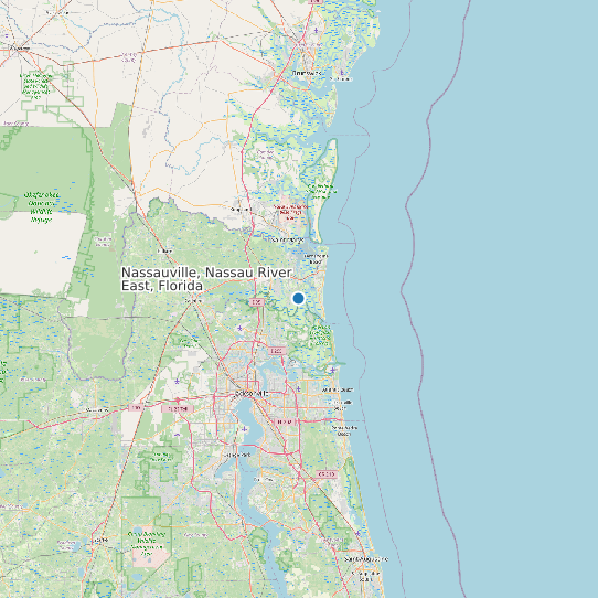 Map of Nassauville, Nassau River East, Florida Tide Prediction Station