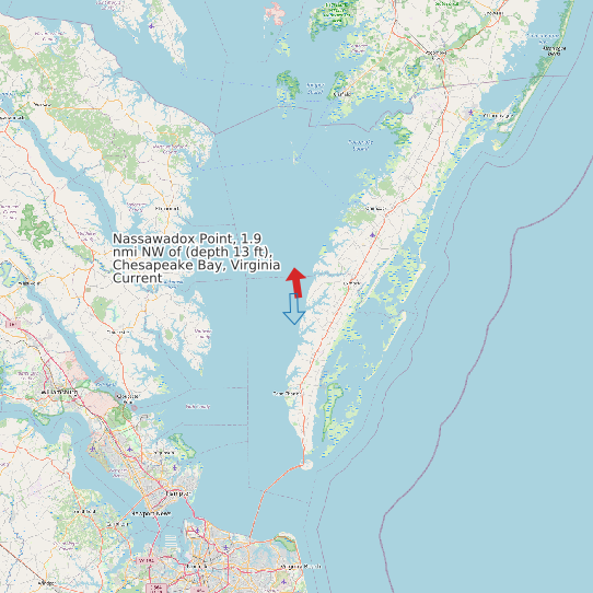 Nassawadox Point, 1.9 nmi NW of (depth 13 ft), Chesapeake Bay, Virginia Current map