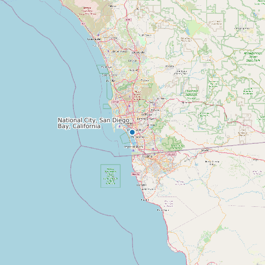 National City, San Diego Bay, California map