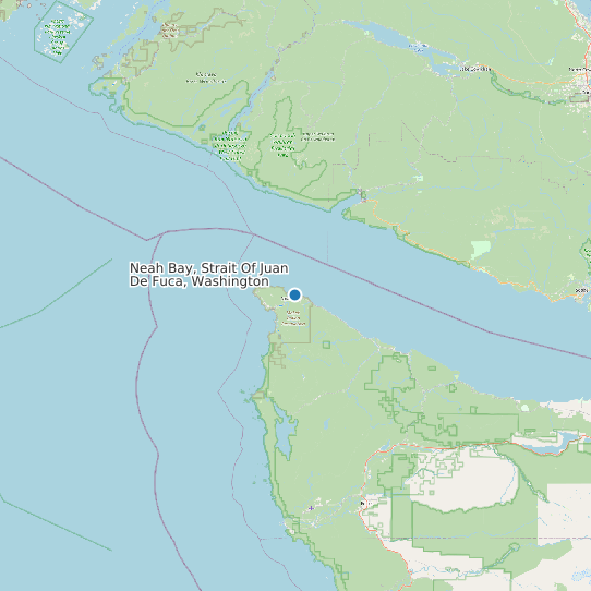 Map of Neah Bay, Strait Of Juan De Fuca, Washington Tide Prediction Station