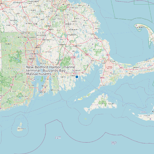 New Bedford Harbor, marine terminal, Buzzards Bay, Massachusetts map
