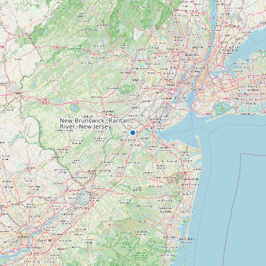 Map of New Brunswick, Raritan River, New Jersey Tide Prediction Station