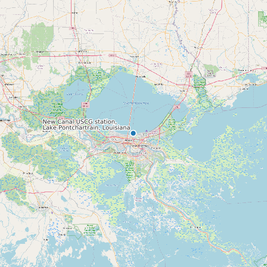 Map of New Canal USCG station, Lake Pontchartrain, Louisiana Tide Prediction Station