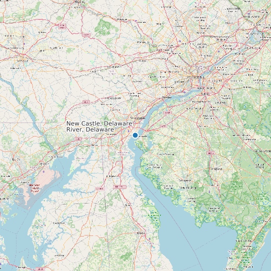 Map of New Castle, Delaware River, Delaware Tide Prediction Station