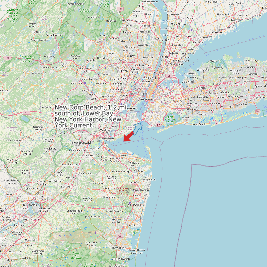 New Dorp Beach, 1.2 mi south of, Lower Bay, New York Harbor, New York Current map
