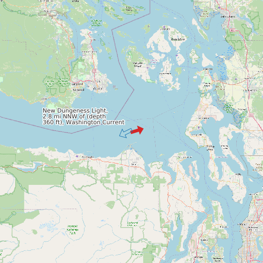 New Dungeness Light, 2.8 mi NNW of (depth 360 ft), Washington Current map