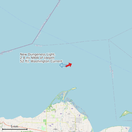 Map of New Dungeness Light, 2.8 mi NNW of (depth 52 ft), Washington Current Prediction Station