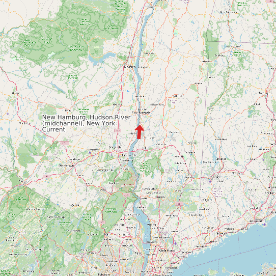 Map of New Hamburg, Hudson River (midchannel), New York Current Prediction Station
