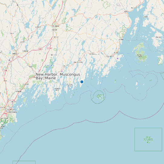 Map of New Harbor, Muscongus Bay, Maine Tide Prediction Station