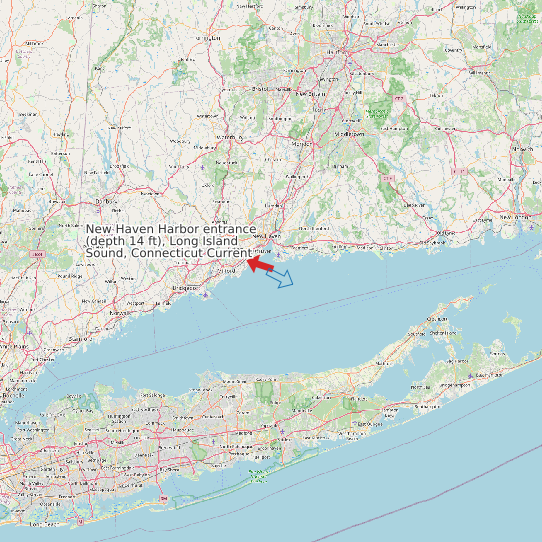 New Haven Harbor entrance (depth 14 ft), Long Island Sound, Connecticut Current map