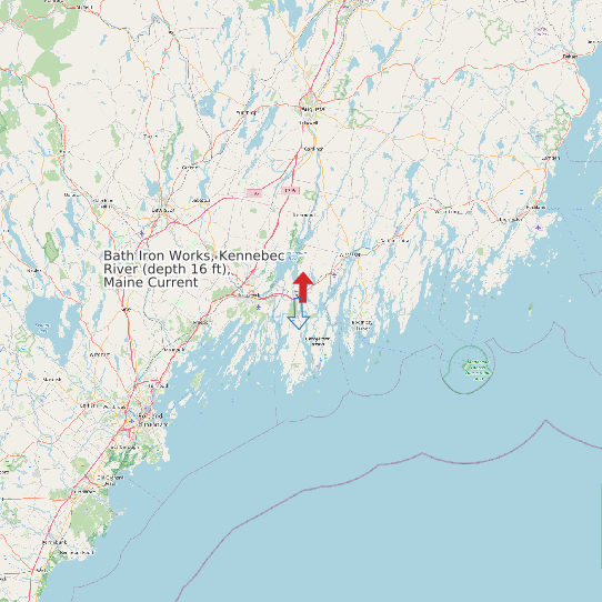Bath Iron Works, Kennebec River (depth 16 ft), Maine Current map