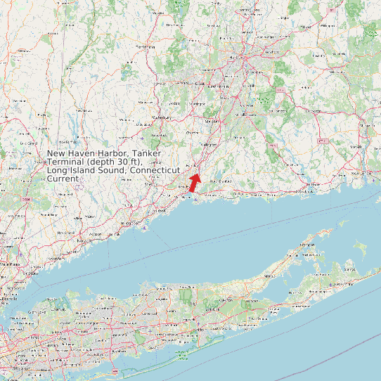New Haven Harbor, Tanker Terminal (depth 30 ft), Long Island Sound, Connecticut Current map