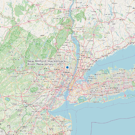 New Millford, Hackensack River, New Jersey map