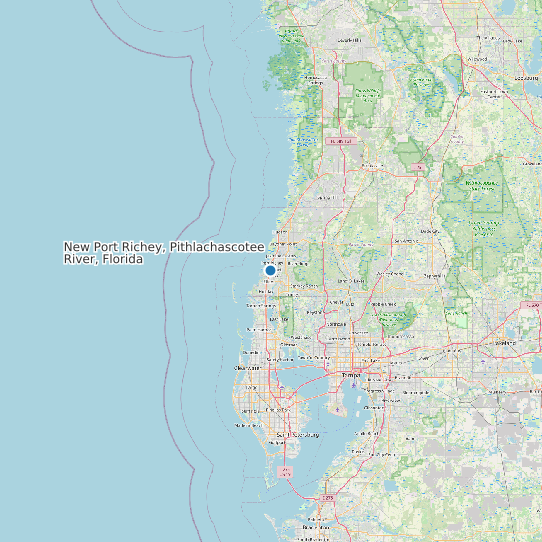 Map of New Port Richey, Pithlachascotee River, Florida Tide Prediction Station
