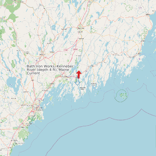 Map of Bath Iron Works, Kennebec River (depth 4 ft), Maine Current Prediction Station