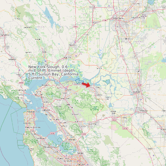 New York Slough, 0.6 mi E of Pt. Emmet (depth 5 ft), Suisun Bay, California Current map