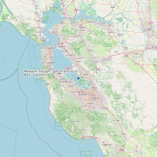 Map of Newark Slough, San Francisco Bay, California Tide Prediction Station