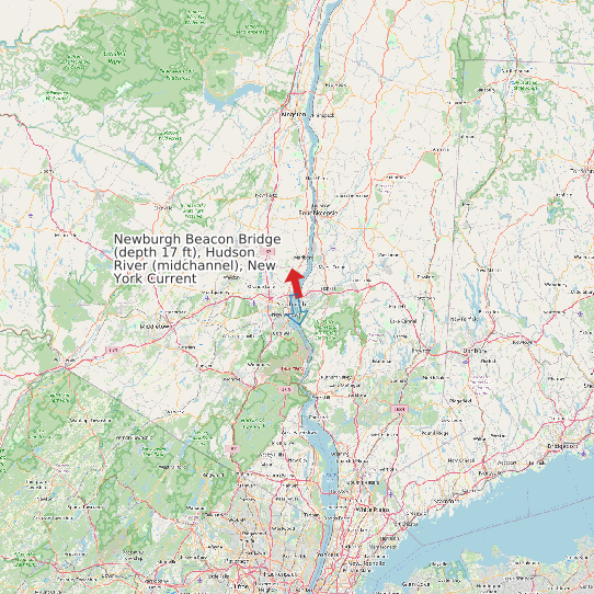 Newburgh Beacon Bridge (depth 17 ft), Hudson River (midchannel), New York Current map